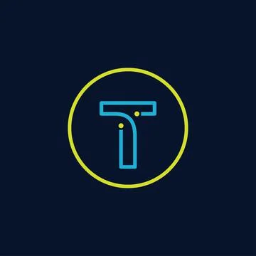 Circle IT logo letter T tech software digital logo Stock Illustration