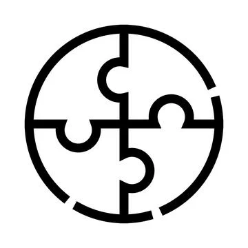 Circle jigsaw puzzle solving connection integration concept Stock Illustration