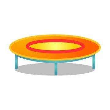 Circle jumping trampoline vector illustration isolated on white background Stock Illustration