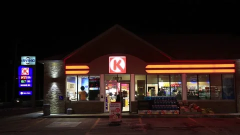 CIRCLE K Convenience Store at Irving Gas Station. Canadian chain store Stock Footage 229629521