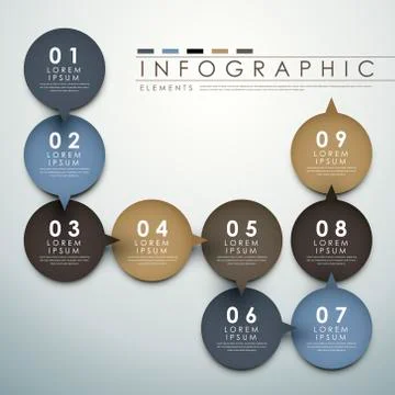 Circle label  flow chart infographic elements Illustrazione stock