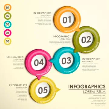 Circle label  flow chart infographics Stock Illustration