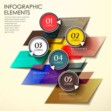 Circle label infographic elements Stock Illustration