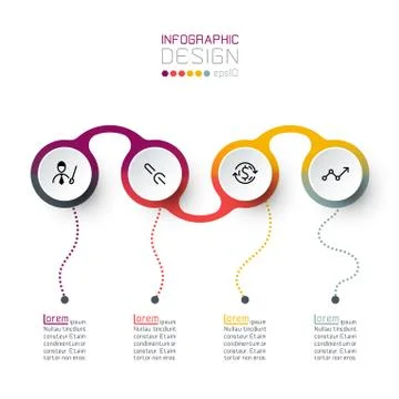 Circle label infographic vector art. Illustrazione stock