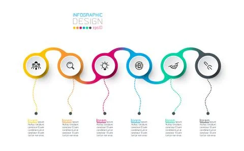 Circle label infographic vector art. Stock Illustration