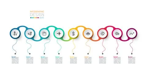 Circle label infographic vector art. Illustrazione stock