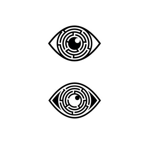 Circle Labyrinth Eye Vector Sign Stock Illustration