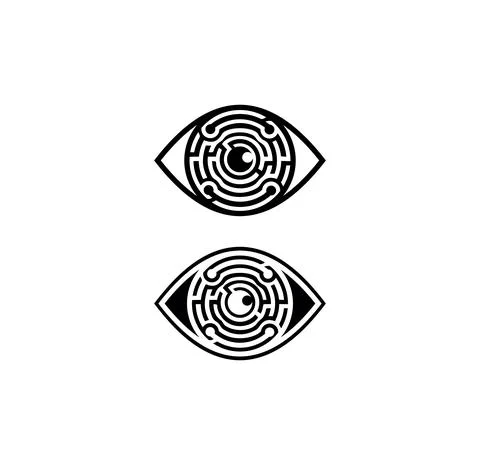 Circle Labyrinth Eye Vector Sign Stock Illustration