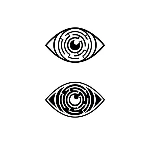 Circle Labyrinth Eye Vector Sign Stock Illustration