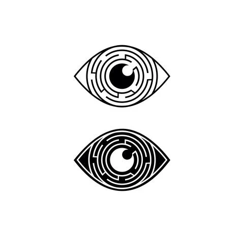 Circle Labyrinth Eye Vector Sign Stock Illustration