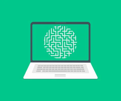 Circle labyrinth vector design and illustration. Stock Illustration