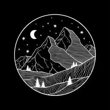 Circle landscape mountain Ilustración de archivo