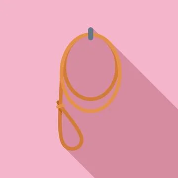 Circle lasso icon flat vector. Cowboy rope Stock Illustration