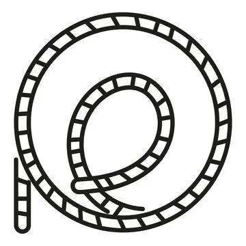 Circle lasso icon outline vector. Cowboy rope 스톡 일러스트