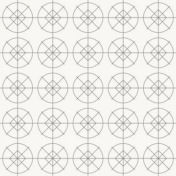 Circle lattice geometric pattern, seamless pattern in line design. circle Illustrazione stock