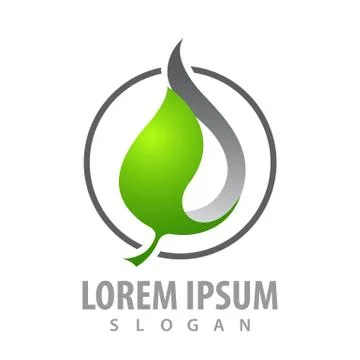 Circle leaf in 3D style concept design. Symbol graphic template element vecto Illustrazione stock