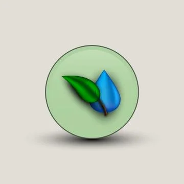 Circle with leaf and drop Stock-Illustration