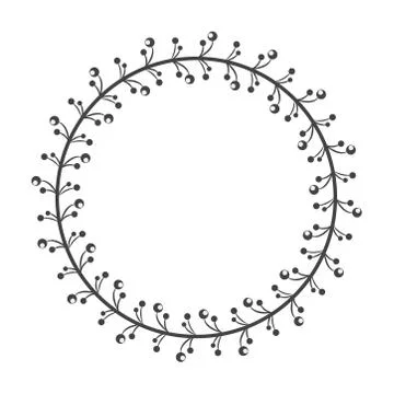 Circle leaf frames. Floral leaves round frame, flower ornament circles and fl Illustrazione stock