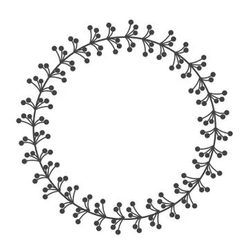 Circle leaf frames. Floral leaves round frame, flower ornament circles and fl Illustrazione stock