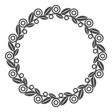 Circle leaf frames. Floral leaves round frame, flower ornament circles and fl Illustrazione stock