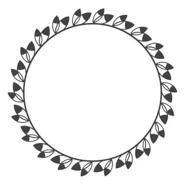 Circle leaf frames. Floral leaves round frame, flower ornament circles and fl Stock Illustration