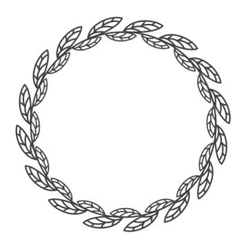 Circle leaf frames. Floral leaves round frame, flower ornament circles and fl Stock Illustration