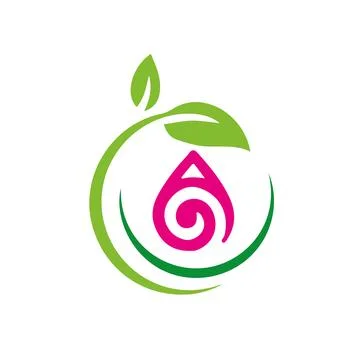 Circle leaf green logo design  Illustrazione stock
