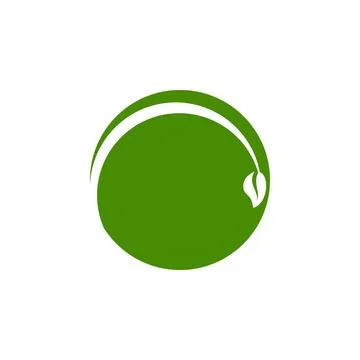 Circle Leaf Icon Design for Eco Nature, Organic and Sustainable Concept Stock Illustration