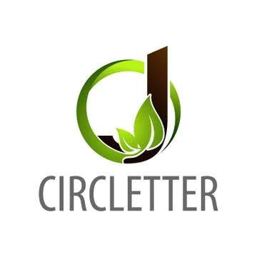 Circle leaf initial letter J logo concept design. Symbol graphic template ele Stock Illustration