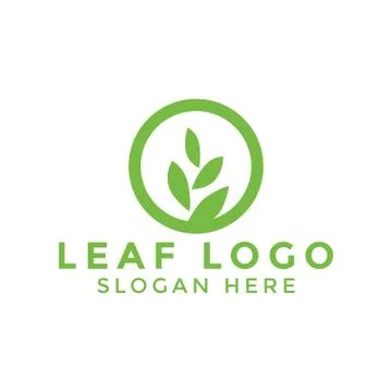 Circle leaf logo icon design template vector Stock Illustration