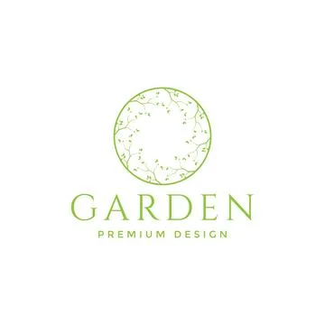 Circle with leaf ornament logo design, vector graphic symbol icon illustrat.. Stock Illustration