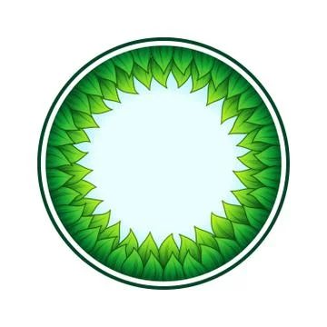 Circle leaves frame and sky Stock Illustration