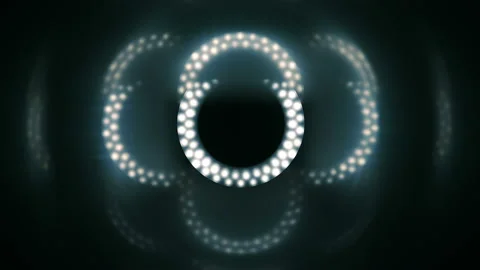Circle led lights with different versions of the glow on black background. Macro Stock Footage 151971956