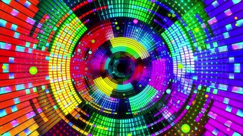 Circle Led Tunnel Stock Footage 341786808
