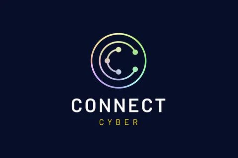 Circle letter C logo in simple modern shape represents connection or network  Stock Illustration