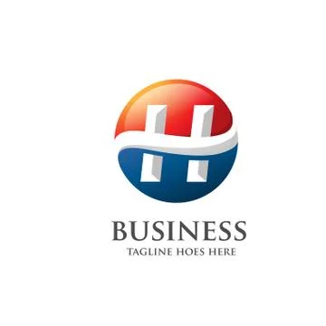 Circle Letter H Logo Stock Illustration
