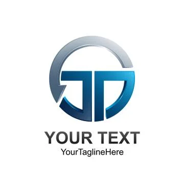 Circle Letter JD initial alphabet logo design template element Stock Illustration