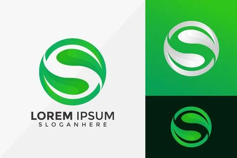 Circle Letter S Leaf Logo Design, Modern Logos Designs Vector Illustration Te Illustration
