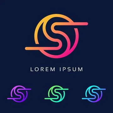 Circle Letter S Modern Logo Design Stock Illustration