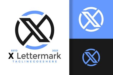 Circle Letter X logo design vector symbol icon illustration Stock Illustration