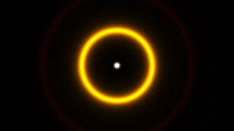 Circle of light appears in dark background with glowing Stock Footage 338020710