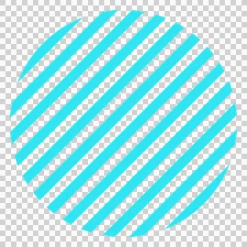 A circle with light blue diagonal stripes Stock Illustration