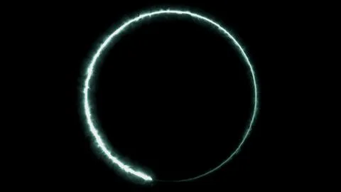 Circle light effect on black Stock Illustration