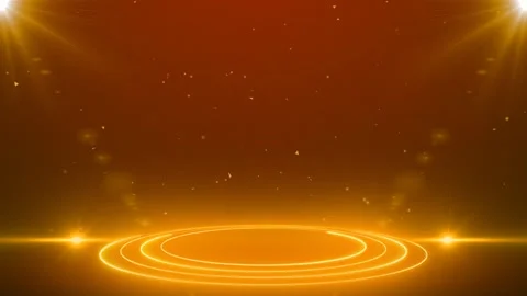 Circle of light effect podium stage green screen background Stock Footage 295324989