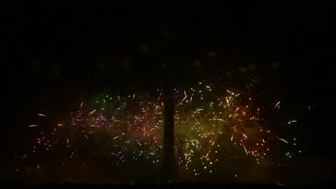 Circle of light festival fireworks Stock Footage 80998370