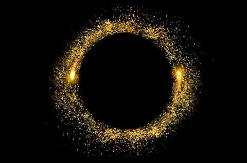 Circle light frame on black background Stock Illustration