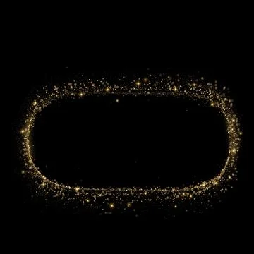 Circle light frame on black background Stock Illustration