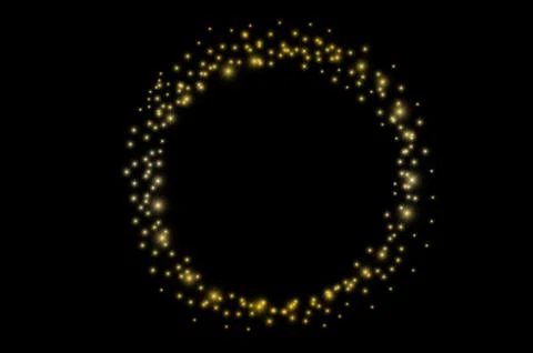 Circle light frame on black background Stock Photos