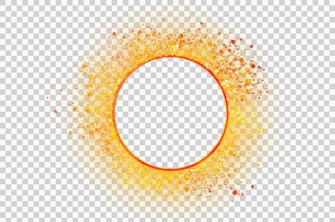 Circle light frame on transparent background PNG file Stock Photos