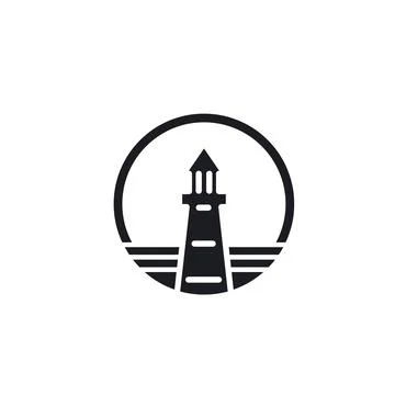 Circle lighthouse vector illustration design Illustrazione stock